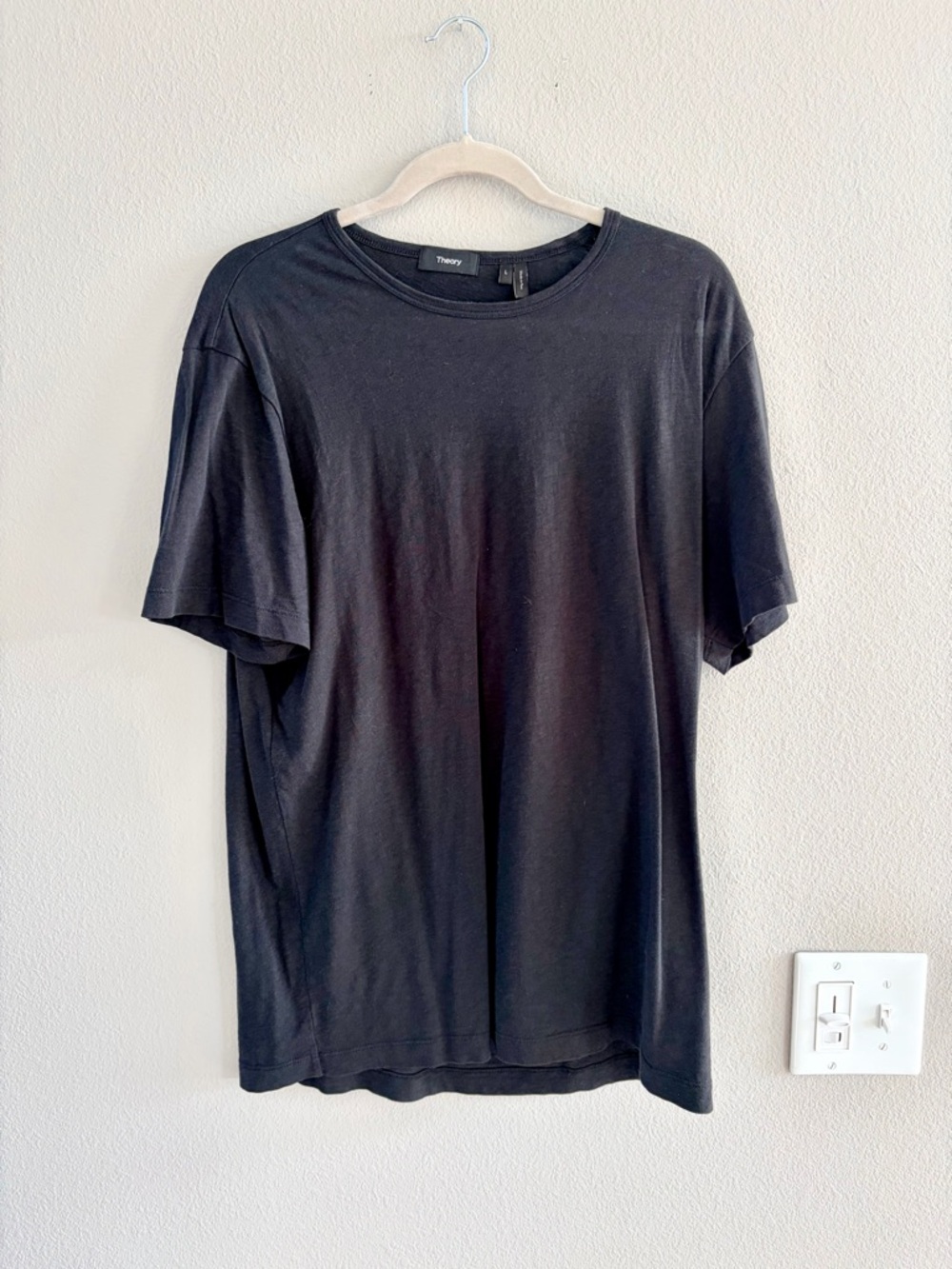 Theory Men’s Black Precise Tee in Sorena Slub Short Sleeve T-Shirt